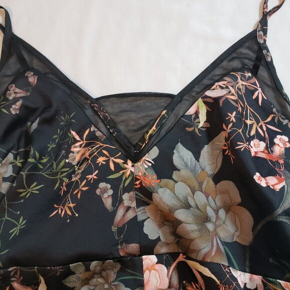 Anthropologie Adelyn Rae Rosanna Pink on Black Floral‎ print jumpsuit size L NEW - Picture 11 of 16